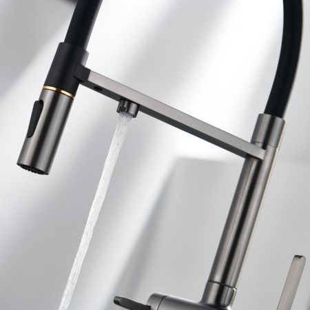 Смеситель для кухни Rose R358T на мойку оружейная сталь