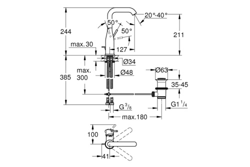 Смеситель Grohe Essence New 32628GL1 на раковину/на мойку холодный рассвет глянец - фото 2