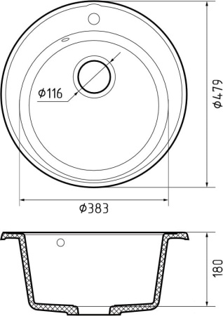 Кухонная мойка Granfest Quarz 08 песочный 48х48 цвет бежевый поверхность матовая