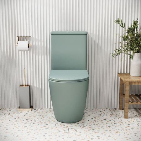 Унитаз напольный с бачком Grossman Color GR-4480MNMS мятный с сиденьем безободковый каскадный смыв