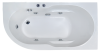 Ванна акриловая гидромассажная Royal Bath AZUR RB614203ST-R 169х79 пристенная асимметричная с каркасом