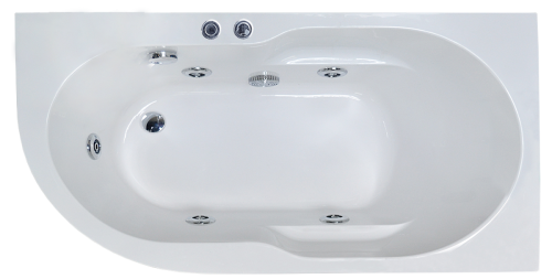 Ванна гидромассажная Royal Bath AZUR RB614201ST-R 148х79 пристенная угловая асимметричная
