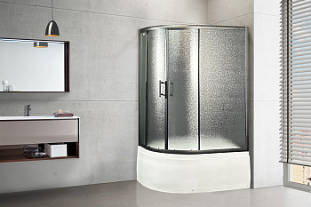 Душевой уголок Royal Bath BK RB8120BK-C-BL-R-Practic 120х80 стекло рифленое профиль черный с поддоном Душевой уголок Royal Bath BK RB8120BK-C-BL-R-Practic 120х80 стекло рифленое профиль черный с поддоном