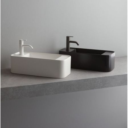 Раковина керамическая White Ceramic Geo Mini W7107F01 50х20 накладная цвет белый