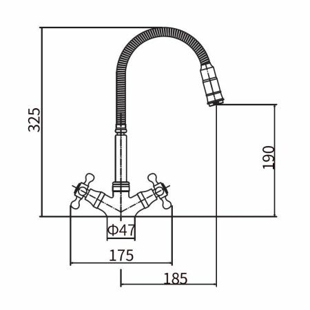 Смеситель для кухни Fashun A4319-4 на мойку бронза