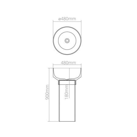 Раковина из искусственного камня Dea Design Robust type DD2023 480 R5 5 50 см напольная цвет красный без отверстий под смеситель