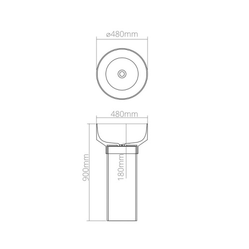 Раковина Dea Design Robust type 48 см DD2023 480 R5 5 напольная цвет красный - фото 2