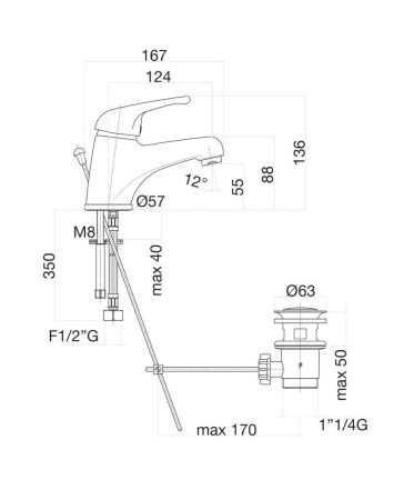 Смеситель Fiore 39CR2210 на раковину хром