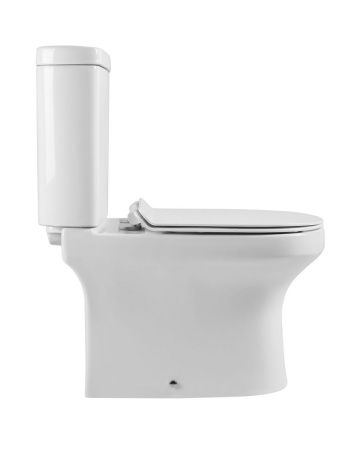 Унитаз напольный с бачком Agger AT04000 белый с сиденьем микролифт безободковый смыв торнадо