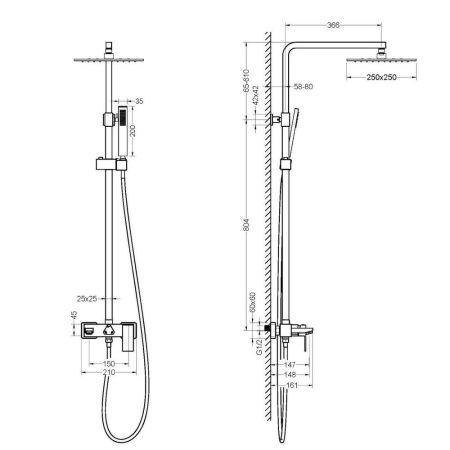 Душевая стойка Timo Selene SX-1030/16 настенная цвет белый