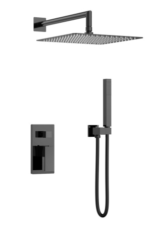 Душевая система Boheme Qubic 474-3-SGM встраиваемая цвет графит глянцевый