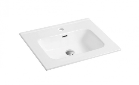 Раковина из санфаянса CeramaLux 9060D 61х47 встраиваемая цвет белый 1 отверстие под смеситель