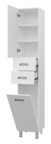 Шкаф-пенал Misty Селена П-Сел05038-01БкЛ 35х35х190 напольный цвет белый - фото 4