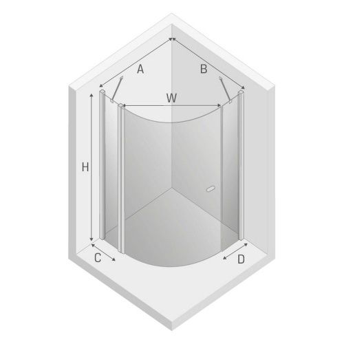 Душевой уголок New Trendy NEW SOLEO Chrome K-0417 100х100 стекло прозрачное профиль хром без поддона - фото 3