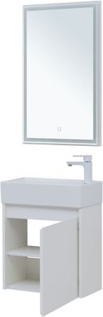 Комплект мебели: тумба с раковиной + зеркало Aquanet Nova Lite 00302531 50х30 подвесной цвет белый