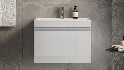 Раковина из литьевого мрамора Velvex PULSUS rkPUL.70-81 71х45 накладная цвет белый 1 отверстие под смеситель - фото 2