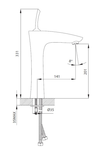 Смеситель Creavit PL6801 на раковину хром - фото 2