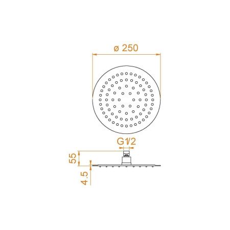 Верхний душ RGW Shower Panels 21148125-01 25х25 хром