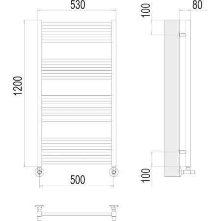Полотенцесушитель водяной Terminus 4670078530813 55х120 хром