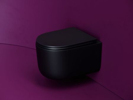 Унитаз подвесной Ceramica Nova ULMA CN4006TMB черный с сиденьем микролифт безободковый смыв торнадо