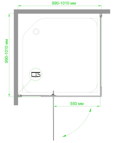 Душевой уголок Royal Bath HPVD RB100HPVD-C-BL 100х100 стекло матовое профиль черный без поддона - фото 4