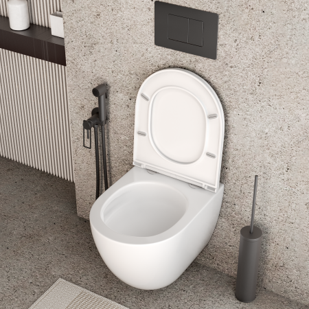 Унитаз подвесной Grossman Торнадо GR-4455SQC белый глянцевый с сиденьем микролифт безободковый смыв торнадо