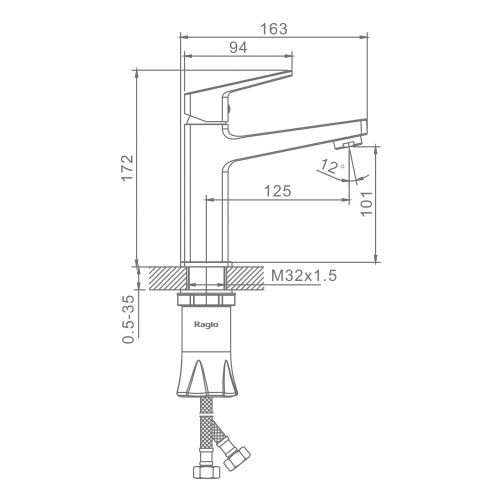 Смеситель Raglo R30 R30.10.06 на раковину черный - фото 2