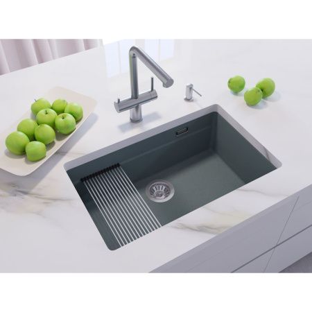 Кухонная мойка Grandex Aqua 500302 75х45 цвет серый поверхность матовая