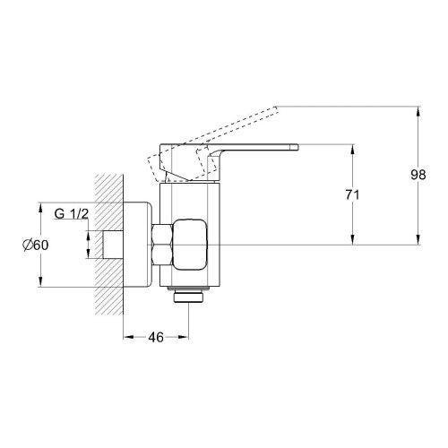 Смеситель для ванны и душа G.Lauf GOR GOR5-A058 настенный хром - фото 3