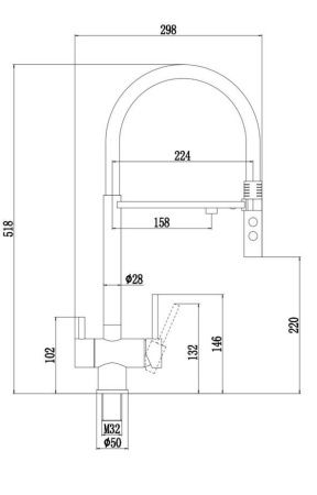 Смеситель для кухни Fmark FS1262-H01 на мойку черный