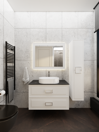 Тумба со столешницей La Fenice CUBO TWIN NFNC-01-CUB-B-100-2-3-GB 100х50 подвесная цвет белый