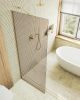 Душевая перегородка Maybah Glass MGD-1353-3у 100х195 стекло тонированное профиль золото