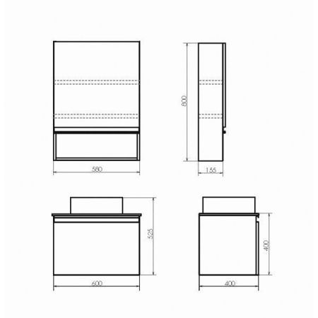 Тумба с раковиной Comforty Эдинбург 00-00002782CF 60х40 подвесная цвет серый