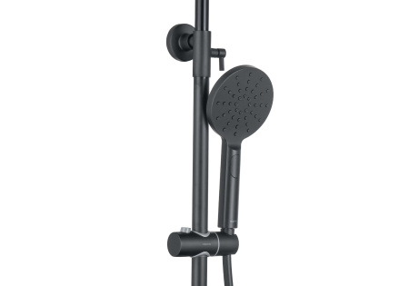 Душевая стойка Aquatek ВЕГА AQ2040MB настенная цвет черный матовый