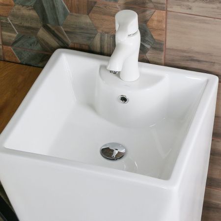Раковина из сантехнического фарфора Melana B156-805 50х50 напольная цвет белый 1 отверстие под смеситель