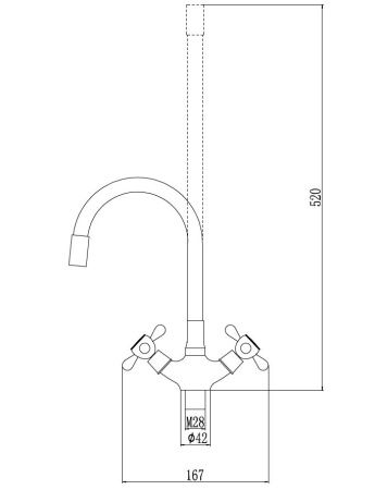 Смеситель для кухни Fmark FM4319-02 на мойку хром