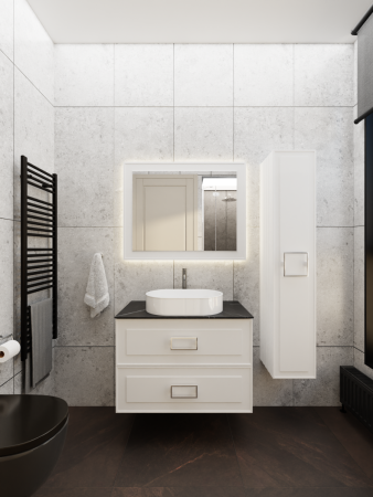 Тумба со столешницей La Fenice CUBO TWIN NFNC-01-CUB-B-80-2-3-GB 80х50 подвесная цвет белый