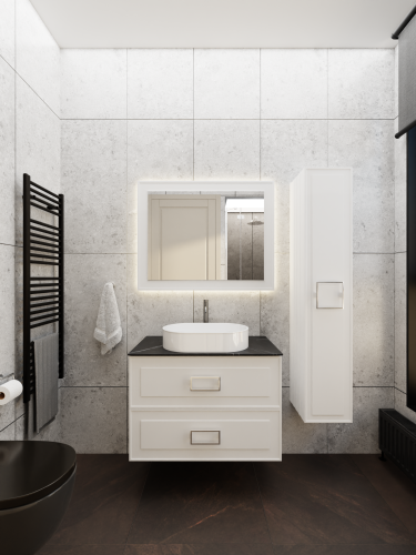 Тумба со столешницей La Fenice CUBO TWIN NFNC-01-CUB-B-80-2-3-GB 80х62х49 подвесная цвет белый - фото 5