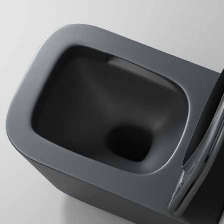 Унитаз подвесной Grossman Торнадо GR-4404GMSQ серый с сиденьем микролифт безободковый смыв торнадо