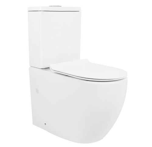 Унитаз-компакт напольный с бачком Azario CORSA AZ-2062S-G белый с сиденьем микролифт безободковый каскадный смыв