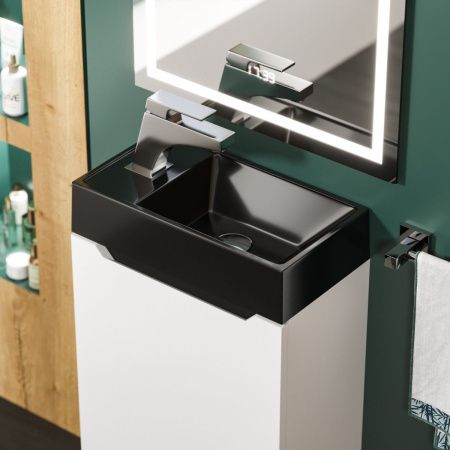 Раковина из искусственного камня Uperwood Classic New 2911021334 40х20 полувстраиваемая цвет черный