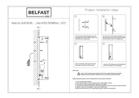 Светильник настенный Belfast Ravenhill (Равенхилл) 3230 BR MB
