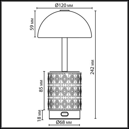 Настольная лампа Odeon Light Lulu (Лулу) 5453/3TL