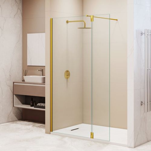 Душевая перегородка RGW Walk In 351005063-16 60х195 стекло прозрачное профиль золото - фото 3