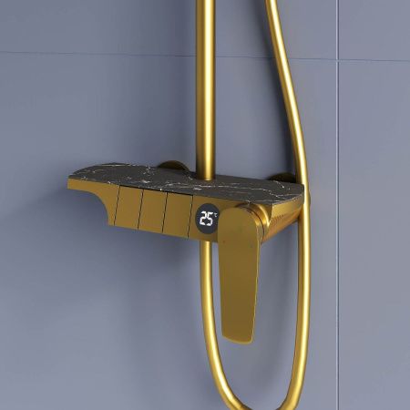 Душевая стойка RGW Shower Panels 51140133-06 настенная цвет золото