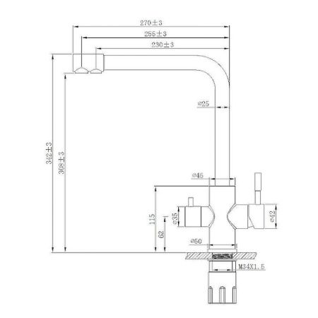 Смеситель для кухни Esko Kitchen GR 05 B на мойку черный