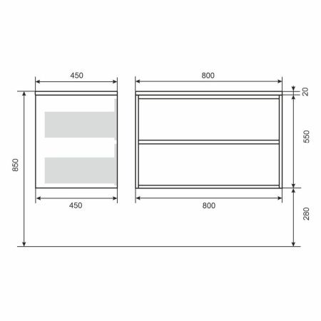 Тумба с раковиной Uperwood Next Premium 3930205167 80х50 цвет серый