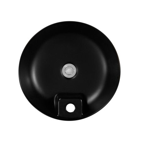 Раковина из сантехнического фарфора Aquatek ЕВРОПА AQ5212-MB 40х40 накладная цвет черный 1 отверстие под смеситель