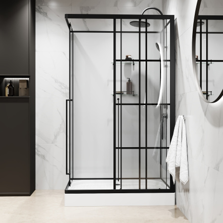 Душевая кабина Niagara Standart ST120/80/15QR/KL/BKT 120х80 прямоугольная без крыши ориентация правая