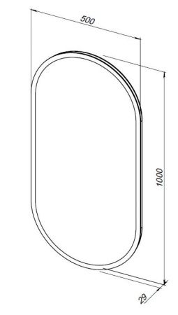 Зеркало с подсветкой Aquanet Монте 00288970 50х100 подвесное